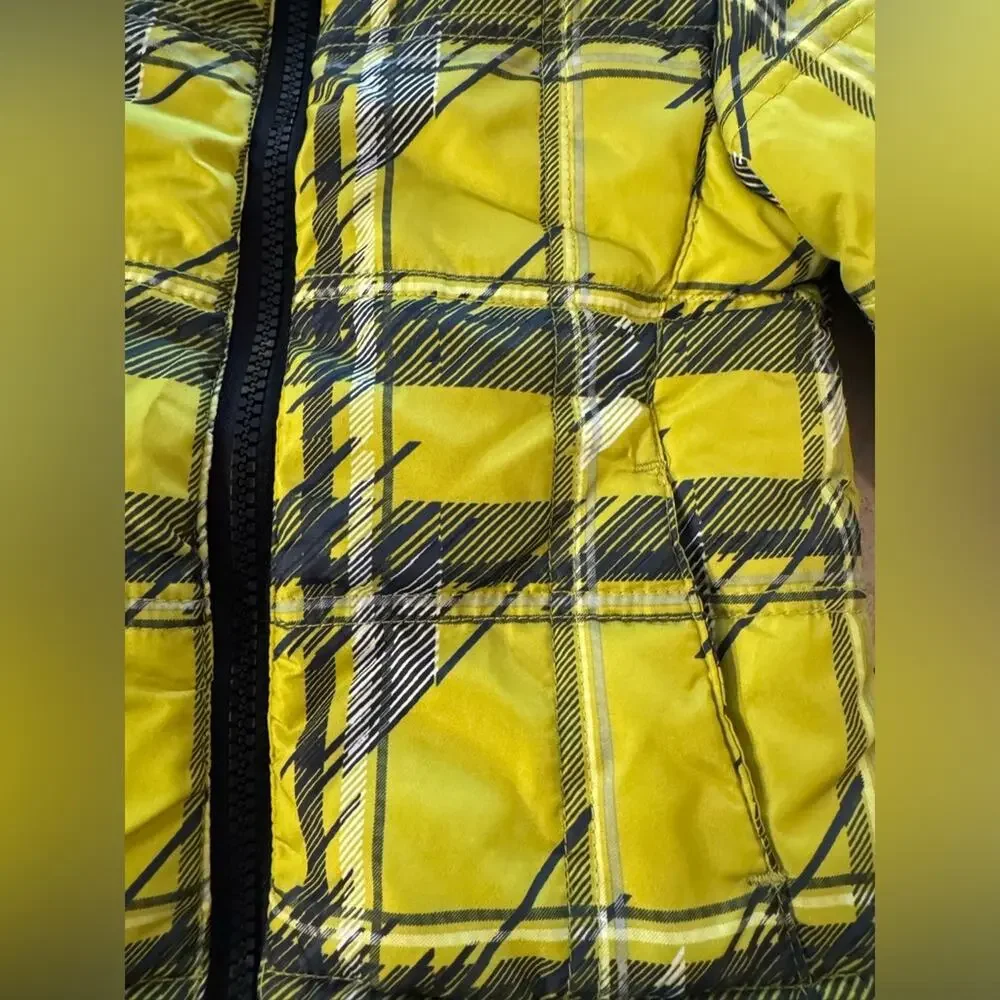 Healthtex Warm and Fun Plaid Yellow and Green Infant Puffer Jacket, Size 18M